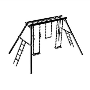 Swing Set Kids Fun Playground Child Summer Backyard Trapeze Bar Ladder * SVG * Cut Sign Image ClipArt digital download eps/dxf/png/jpeg/svg