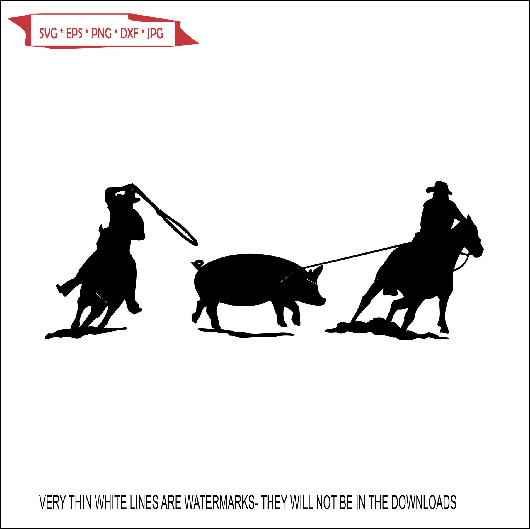 Rodeo Pig Team Roping Pig Rope Heeler Steer Horse Equine Arena ...