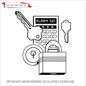 Locksmith tools Equipment Keys Locks Calculator Security Business * cut design artwork Image ClipArt digital download eps/dxf/png/jpeg/svg