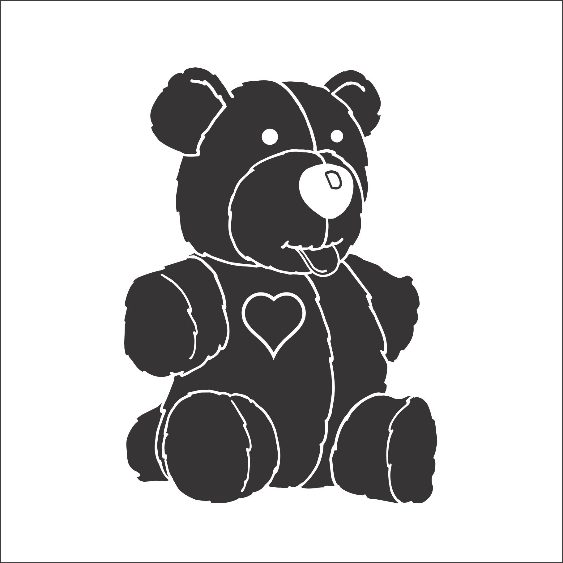 Black Teddy Bear Heart Huggable Childhood Cuddle Kids Toy - Etsy Nederland