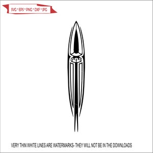 May include: A black and white tribal design, resembling a stylized spear or arrow, is centered on a white background. The design features a symmetrical, elongated shape with intricate linear patterns. The image includes text at the top and bottom.