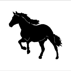 Cheval au galop cheval au galop * équine animal noir silhouette * coupe signe Image ClipArt téléchargement numérique eps/dxf/png/jpeg/svg