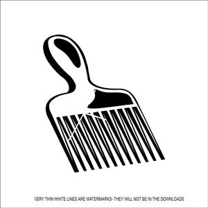 May include: Black plastic comb with a wide handle and a row of teeth.