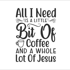 Póster inspirador con frases de Jesús, café, motivación, sabiduría religiosa * Descarga digital de imágenes prediseñadas (eps/dxf/png/jpeg/svg)