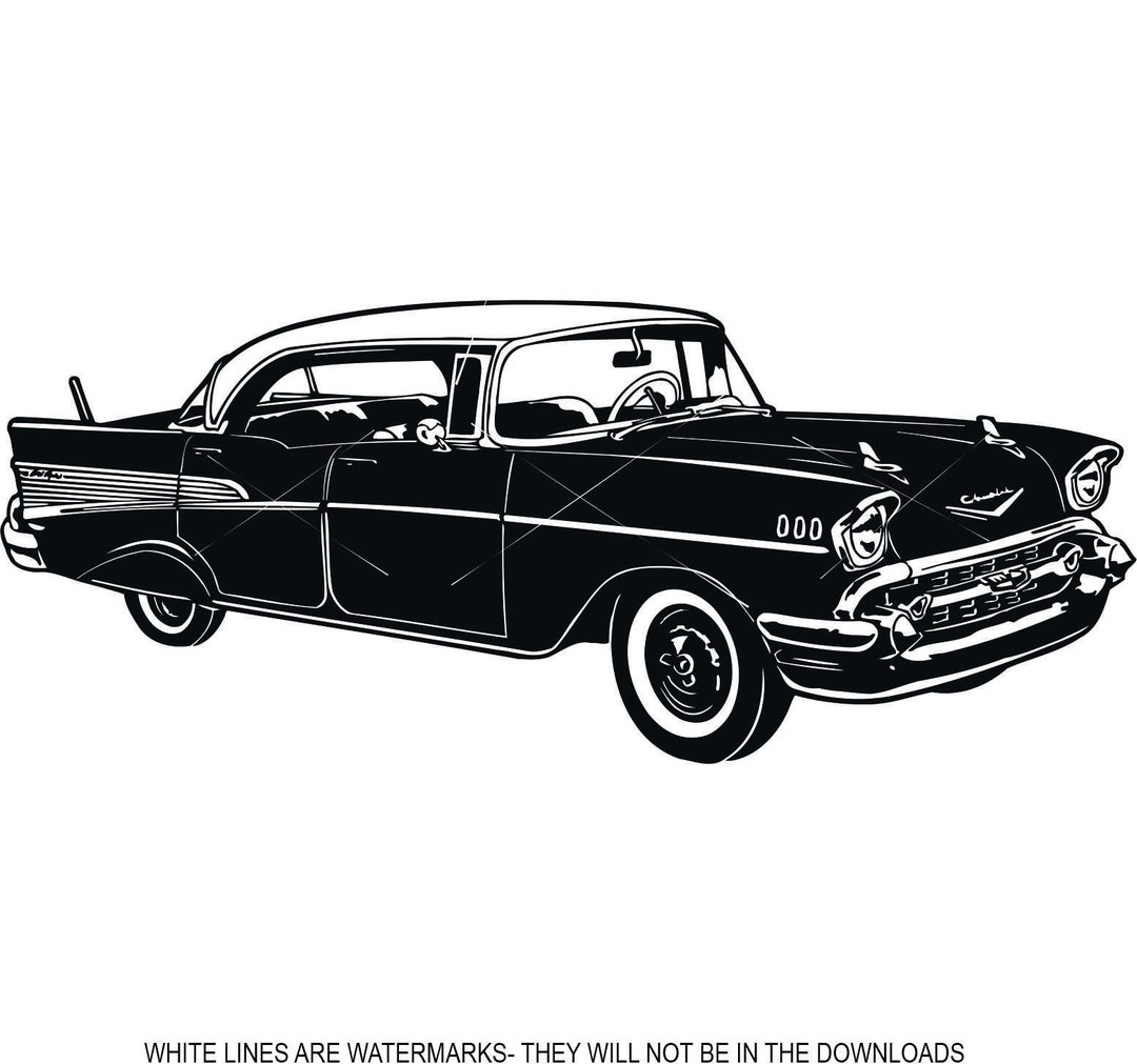 Chevrolet 1957 Bel Air Classic Car Vehicle Vintage Auto Retro - Etsy