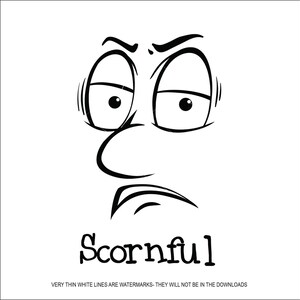 Faccia Espressione sprezzante Sentimento Disgusto Antipatia Mancanza di rispetto Beffa Cattiva Cartone animato * maglietta ClipArt download digitale eps/dxf/png/jpeg/svg