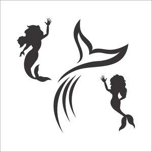 Simple Dolphin Tales 2 gracieuse sirène agitant nager Silhouette noire * coupe signe Image ClipArt téléchargement numérique eps/dxf/png/jpeg/svg