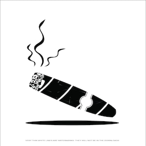 Humo de cigarro encendido quemando tabaco cubano hábito de nicotina corte diseño de impresión imagen ClipArt descarga digital eps/dxf/png/jpeg/svg