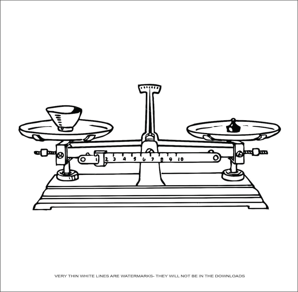 Balance Scales Weights Weigh Food Kitchen Grocery Supermarket Etsy