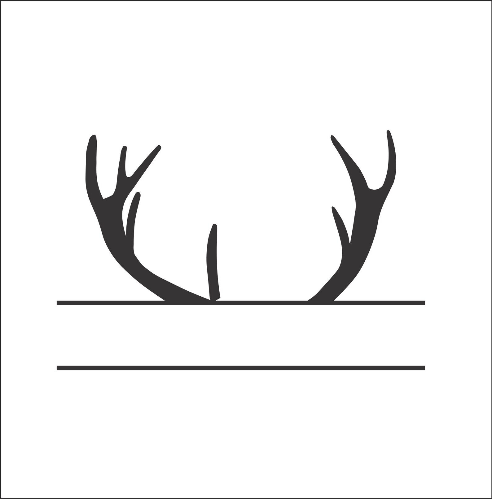Monogram Deer Racks Big Antlers Hunting Forest Animal Black Etsy