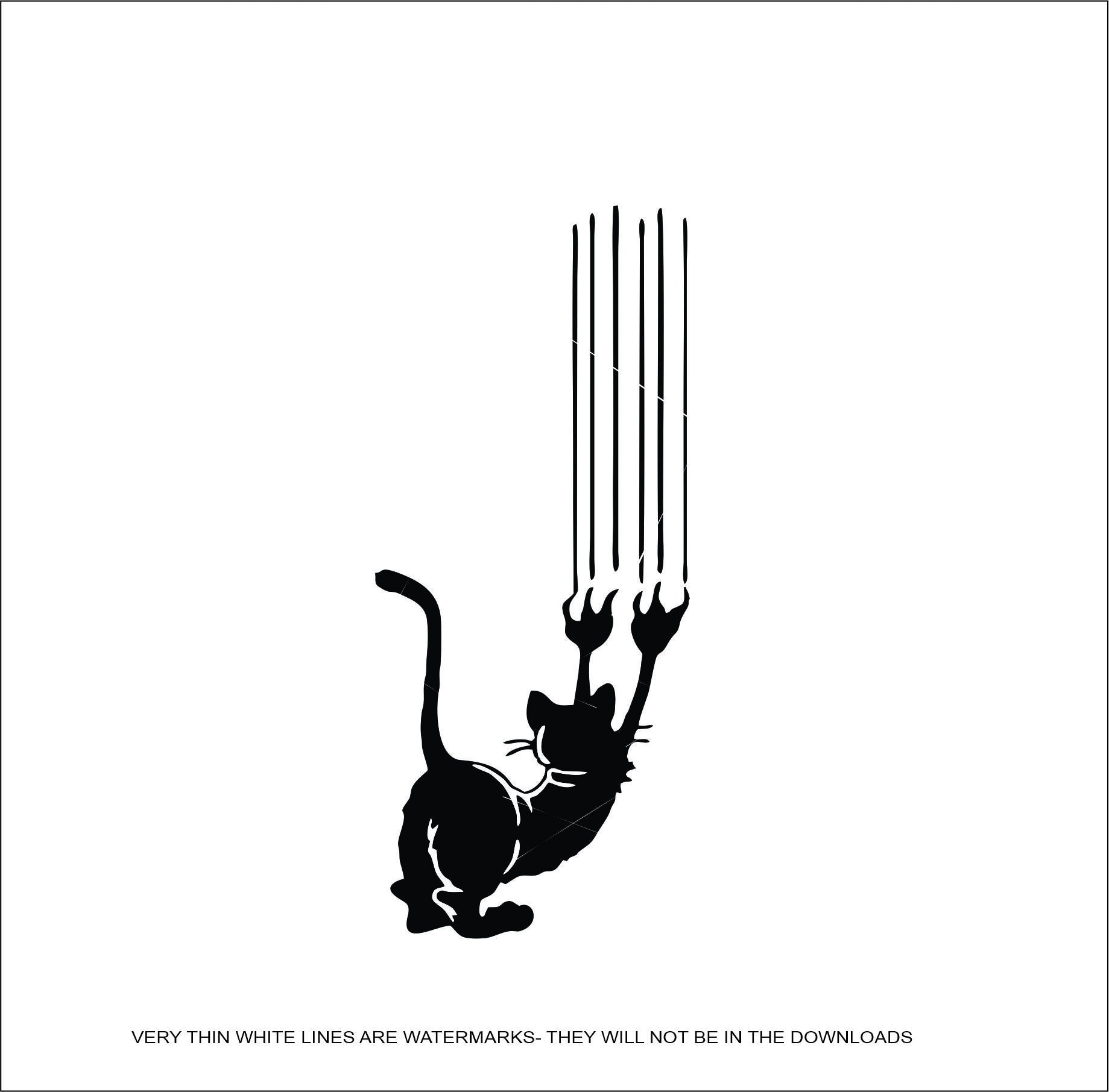 Cat Domestic Kitty Kitten Mischief OUCH Scratch Rip Ragged Marks Funny ...
