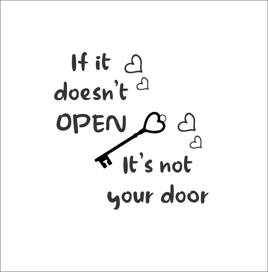 No Frame If It Doesn't Open It's Not Your Door NO FRAME Saying Clipart Digital Download Eps/dxf