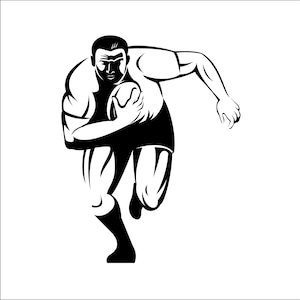 Rugby Player Football League Sports Field Running Athletic Laser cut design artwork Image ClipArt digital download eps/dxf/png/jpeg/svg
