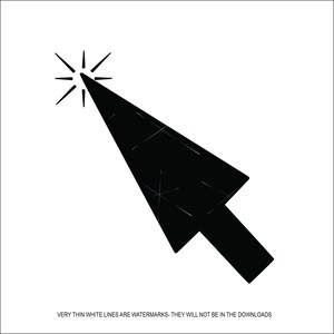 May include: A black computer mouse cursor with a starburst effect. The cursor is pointing to the right.