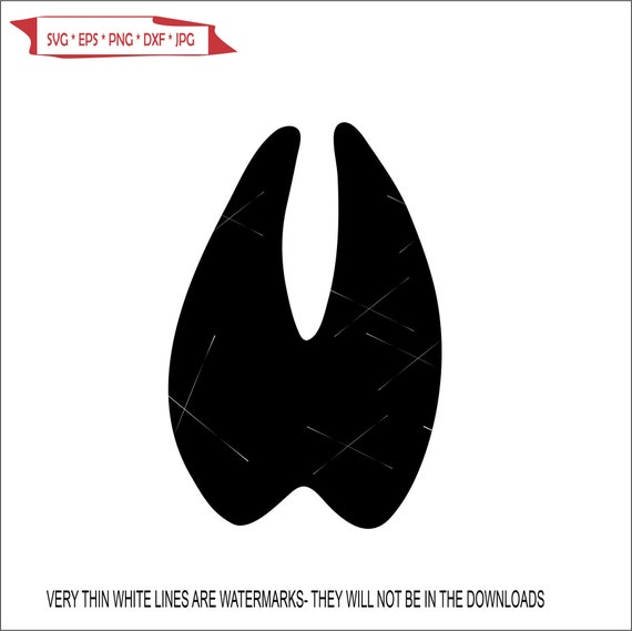 Simple Deer Hoof Print Footprint Tracking Animal Wildlife Etsy