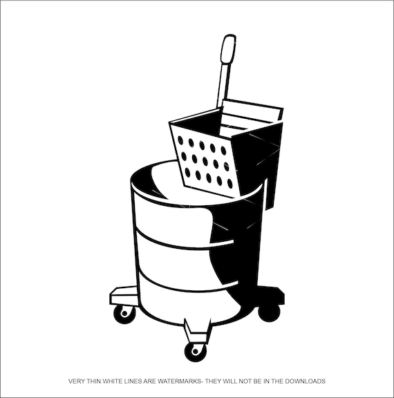 Mop Bucket Casters Household Clean Floors Wringer Janitorial Etsy