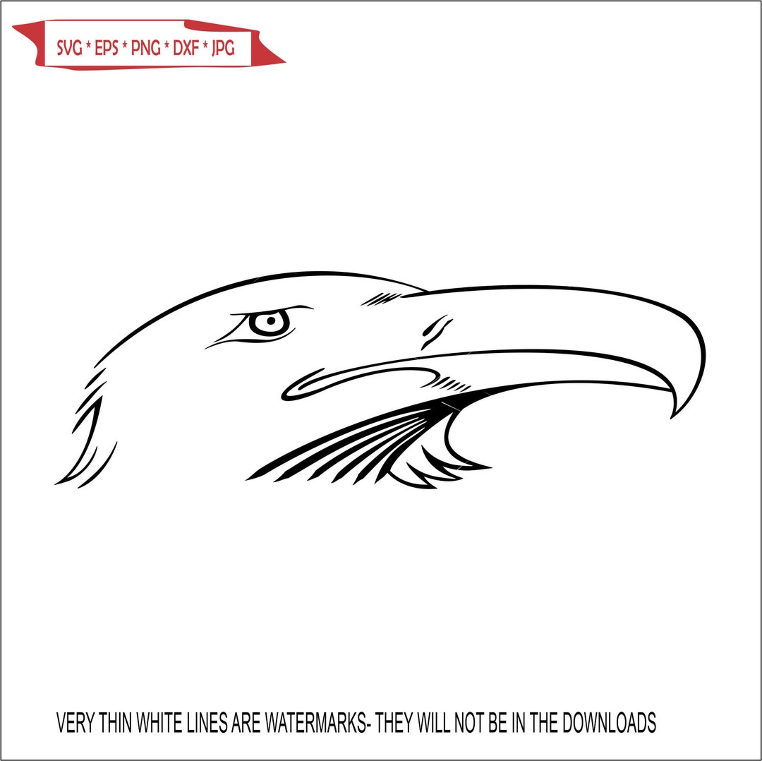Proud Bald Eagle Head * American Bird * Cut Sign Image Clipart Digital ...