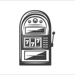 Máquinas tragamonedas, apuestas, juegos de azar, 777, jackpot, Vegas Pokies, suerte * diseño de corte, ilustración, imagen, clip art, descarga digital, eps/dxf/png/jpeg/svg
