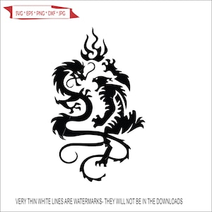 Dragons Fighting Flames Trible Traditional Chinese Tattoo Flames Fire Art * Cut Sign Image ClipArt digital download eps/dxf/png/jpeg/svg