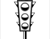 Traffic Light 2 Signal Stoplights Control Traffic Intersections Red Yellow Green Clip Art digital download eps dxf png jpeg svg