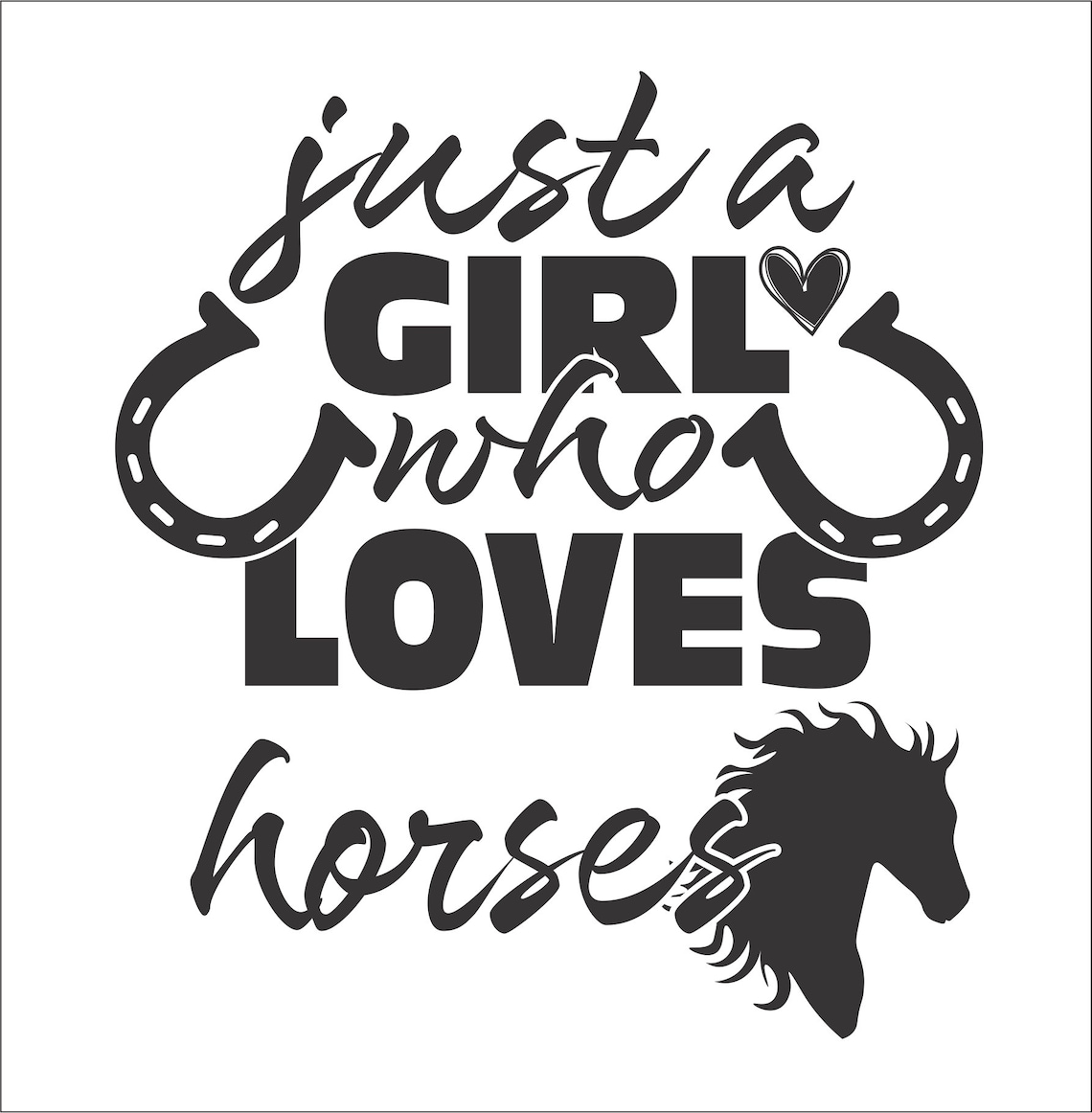 Just a Girl Who Love Horses Saying Equestrian Lover Horseshoes Etsy