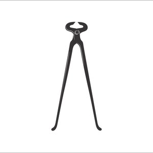 Può includere: Pinza per zoccoli di cavallo in metallo nero, uno strumento utilizzato per tagliare gli zoccoli dei cavalli.