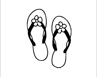 Flip Flops Summer Shoes Sandal Footwear Thong or No-heel * Design Image ClipArt digital download eps/dxf/png/jpeg/svg