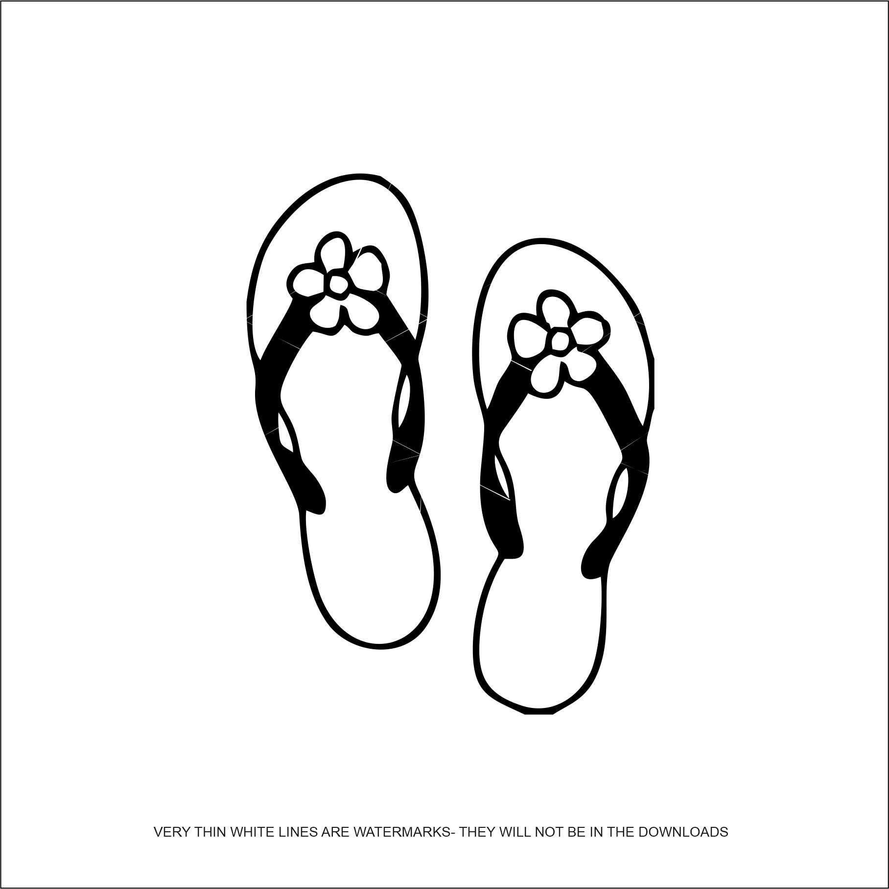 Flip Flop Clipart Black And White