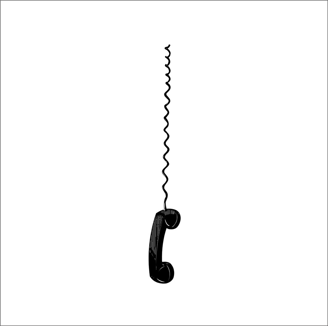 Phone Hanging From Cord Vintage Line Telephone Call SVG Cut Print