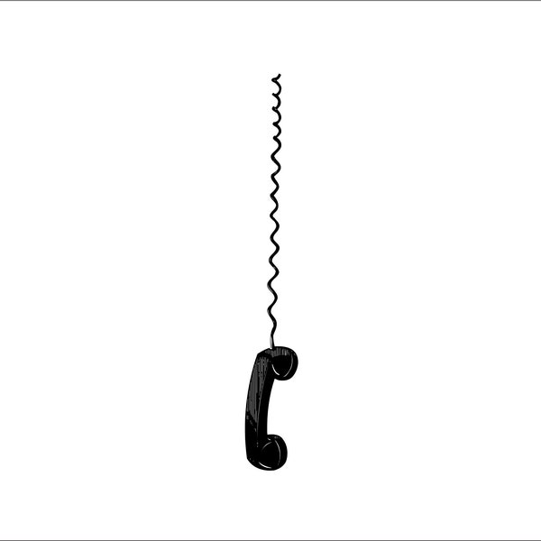 Phone Hanging from Cord Vintage Line Telephone Call SVG * cut print design Image ClipArt digital download eps/dxf/png/jpeg/svg