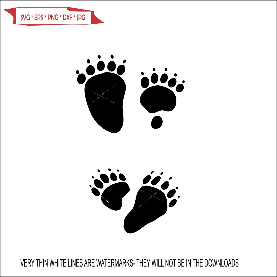 Bear Tracks Foot Print Wild Animal Track Paw Identification Etsy Bear Tracks Foot Print Wild Animal Track Paw Identification Etsy