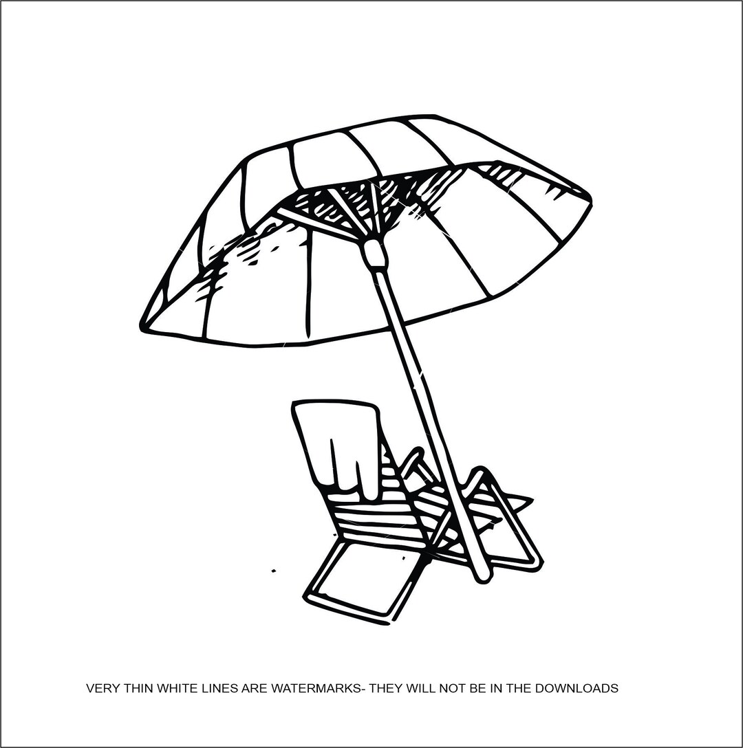 Beach Chair Umbrella Sun Lounge Vacation Ocean Seating Patio Etsy