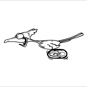 Roadrunner On The Run Cartoon A Chaparral Bird Animal Fast-running  meep, meep* Cut Sign Image ClipArt digital download eps dxf png jpeg SVG