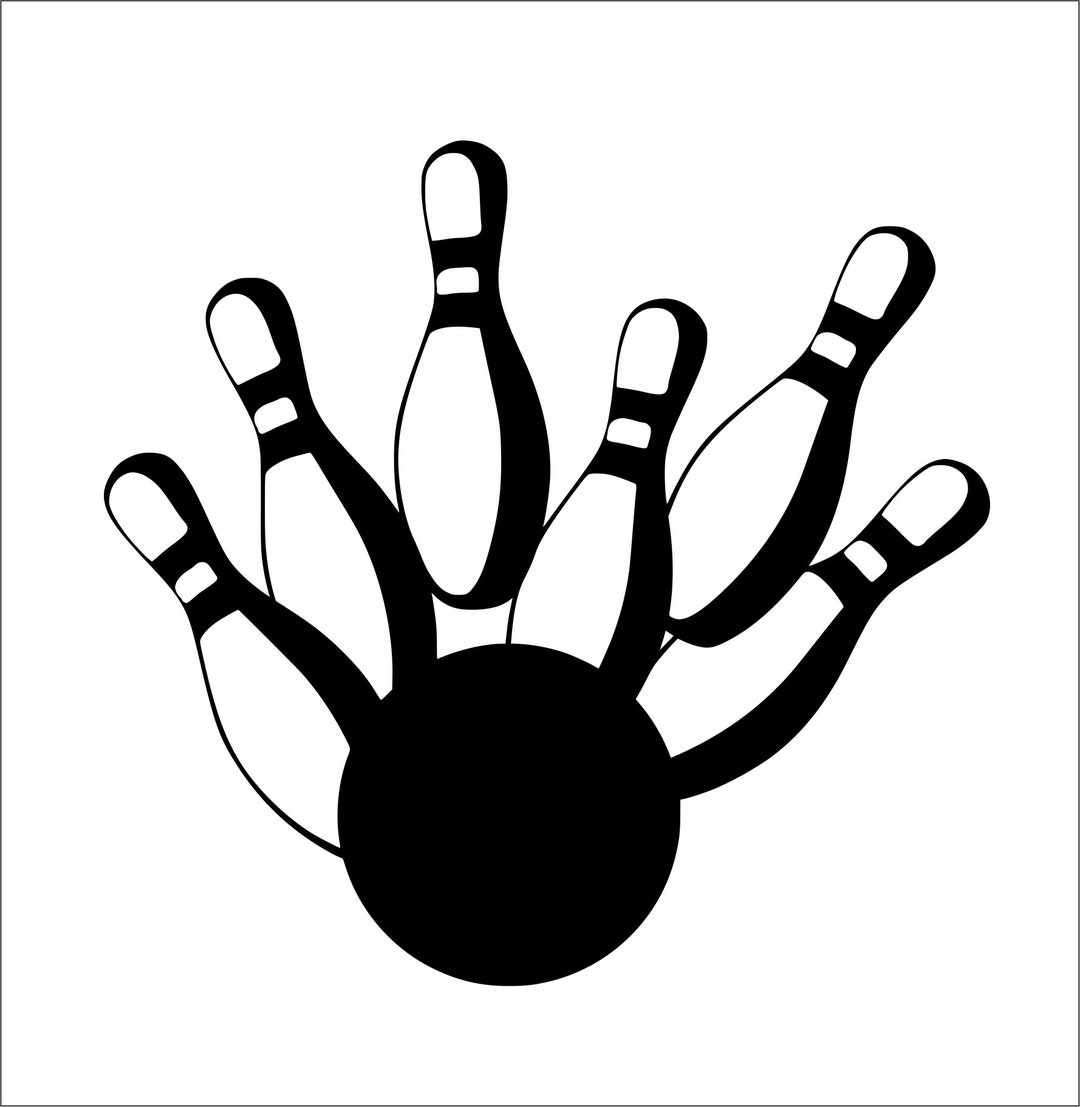 Bowling Pins Target Sport Recreational League Roll Ball Strike * Cut ...