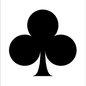 Baraja de cartas con el símbolo de trébol simple de 4 palos, juego de la suerte, euchre, póker * Imagen recortada, clip art, descarga digital eps/dxf/png/jpeg/svg