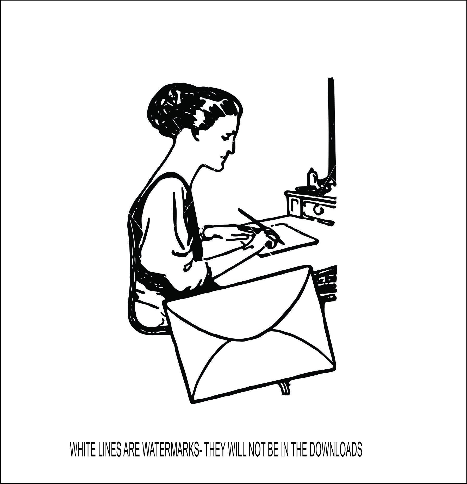 Woman Writing Clipart