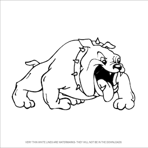 Full Body #2 Bulldog Charging Guard Dog Protection Friend Bull Dog * Cut Sign Image ClipArt digital download eps/dxf/png/jpeg/svg