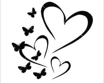 Cluster Butterflies Trail 3 Heart Fluttering Wings small to large Moth * SVG * Cut Sign Image ClipArt digital download eps png jpeg dxf svg