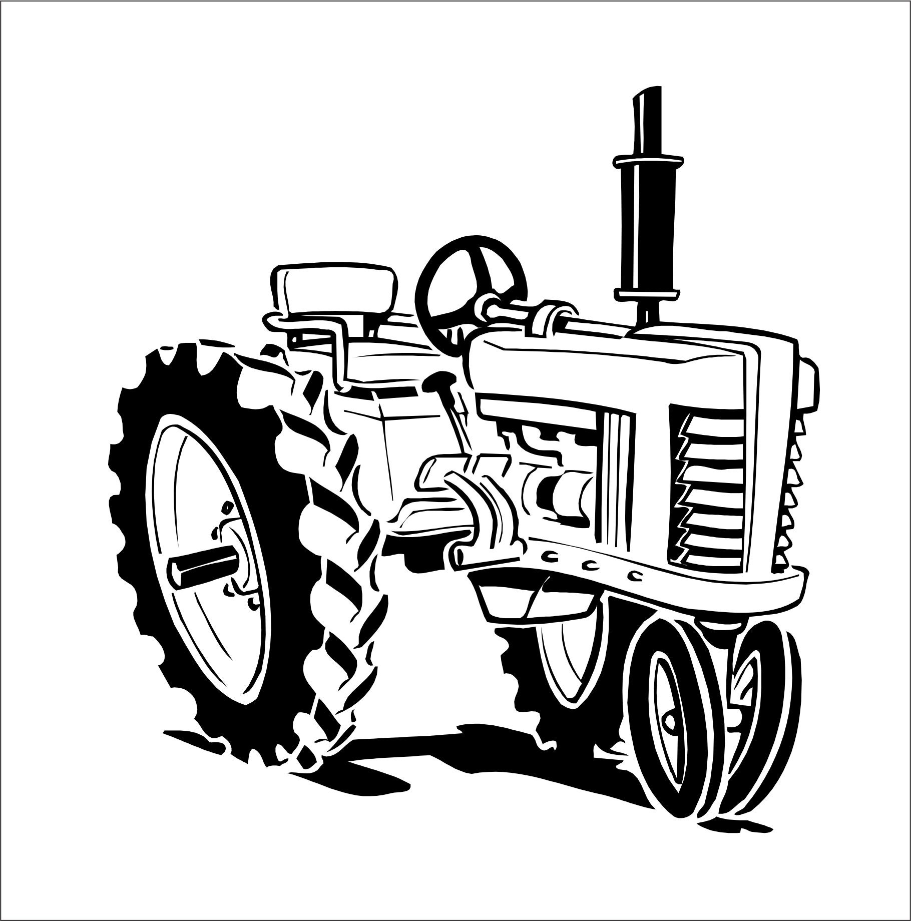 John Deere Tractor Clipart Black And White
