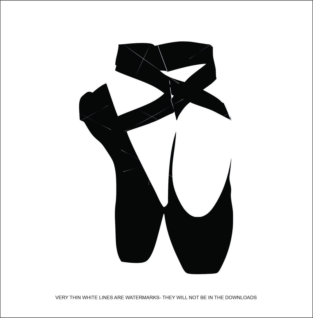 Simple Ballet Dance Pointe Shoes Steps Slippers Theatrical Choreographed Cut Sign Image Clipart