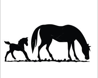 Simple Horse Colt Grass Sniffing Eating Mare Foal Head Horse Baby Farm  Animal Feed Cut Sign Clipart Digital Download Eps Dxf Png Jpeg Svg 