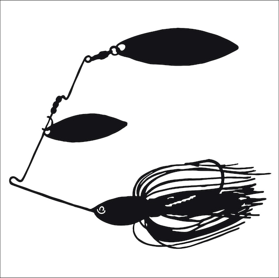 Fishing Lure Spinner Bait Cut Sign Image Clipart Digital Etsy