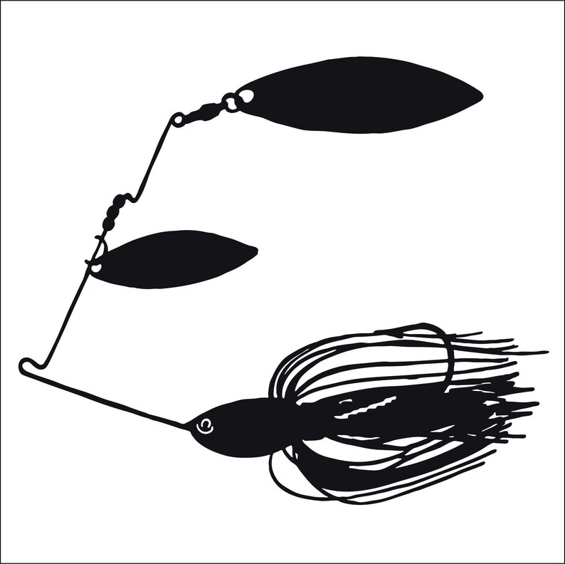 Fishing Lure Spinner Bait Cut Sign Image Clipart Digital Etsy