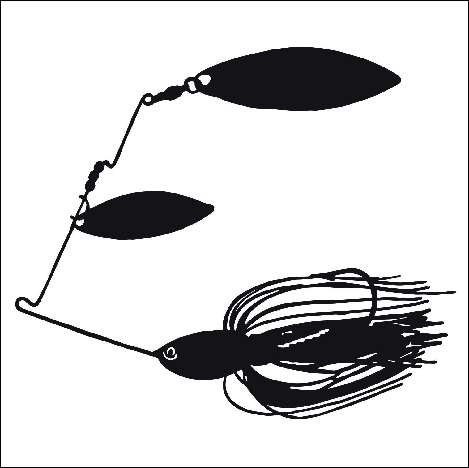 Fishing Lure Spinner Bait Cut Sign Image Clipart Digital Download