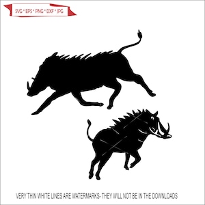 2 Wildschwein laufend Sauen Sauen Wälder Tusk Harmful Zoo Klingerrücken Tier Jagd * Schnitt ClipArt digitaler Download eps dxf png jpeg svg