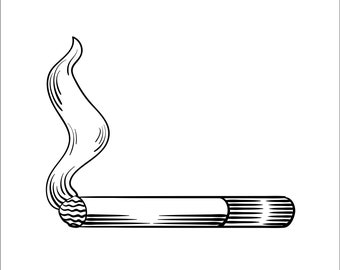 Lighted Smoking Cigarette Tobacco Rolled Filter Butt Addiction Habit  Nicotine * Cut Sign Image Clipart Digital Download Eps/dxf/png/jpeg/svg