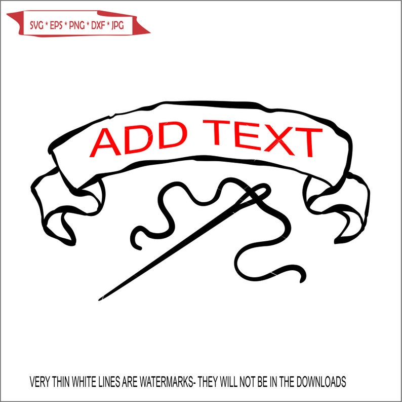 Sewing Rough Edge Ribbon Needle Monogram Add Text Seamstress Etsy