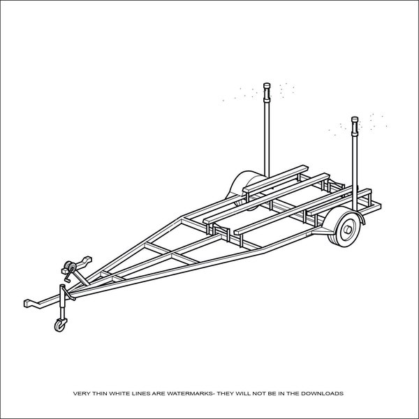 Boat Trailer Haul Transport Personal Watercraft Launching Loading * Party * Cut Sign Image ClipArt digital download eps/dxf/png/jpeg/svg