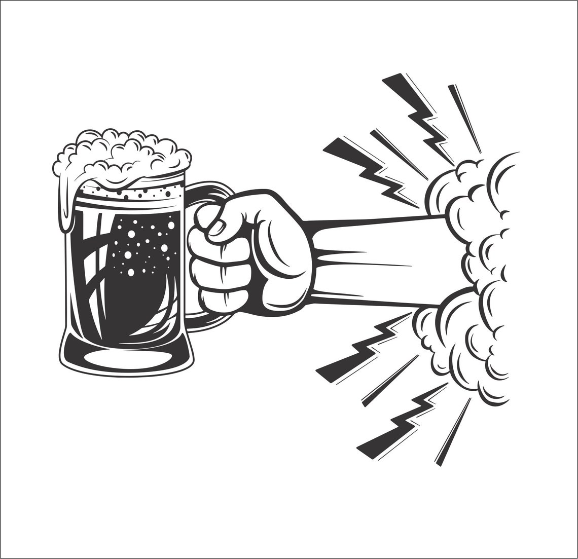 Beer Muscle Arm Hand Holding Foaming Ale Beer Bicep Bolting Etsy