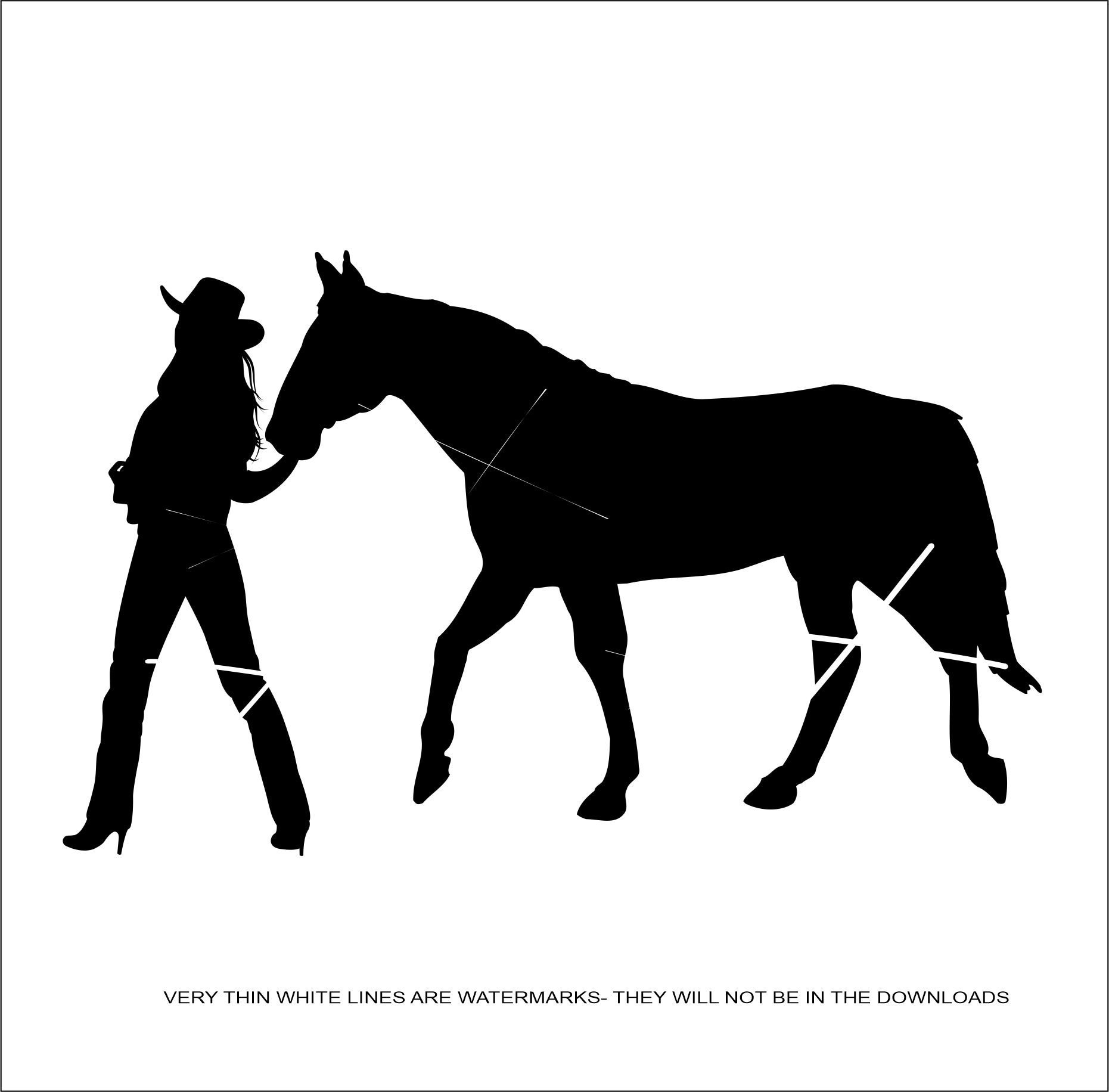 Cowgirl Leading Walking Horse Lead Rope Rider Female Lady Etsy